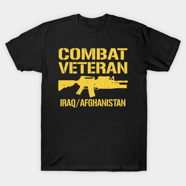 Combat Veteran Iraq and Afghanistan (vintage distressed) T-Shirt by robotface